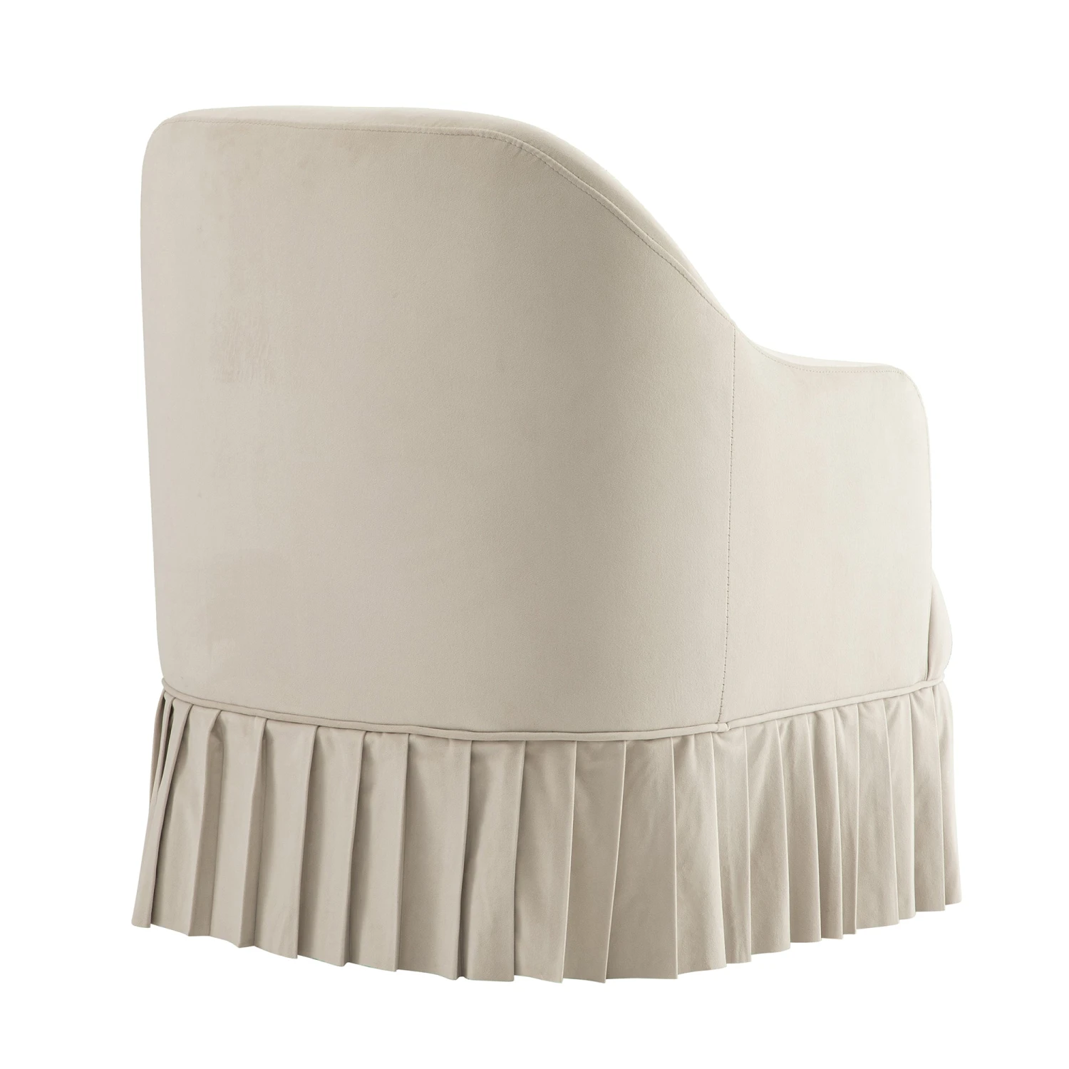 Calliope Skirted Armchair, Beige Velvet 11 Calliope Skirted Armchair, Beige Velvet - Image 11