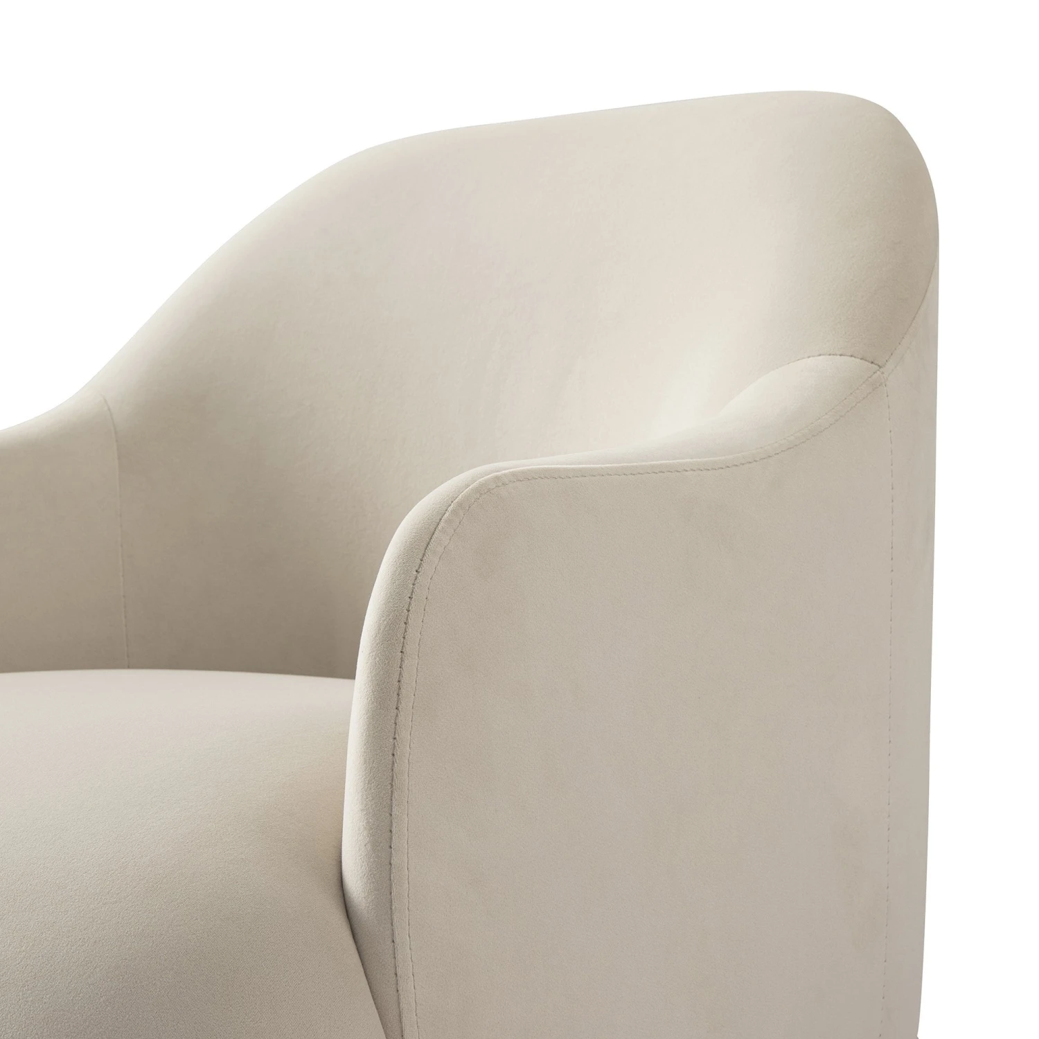 Calliope Skirted Armchair, Beige Velvet 14 Calliope Skirted Armchair, Beige Velvet - Image 14