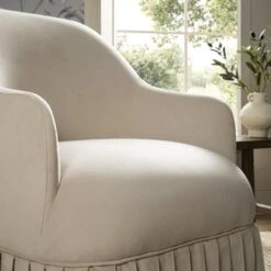 Calliope Skirted Armchair, Beige Velvet 17 Calliope Skirted Armchair, Beige Velvet -Daals Store SCSF 046 BEIGE VEL 1ST scene2