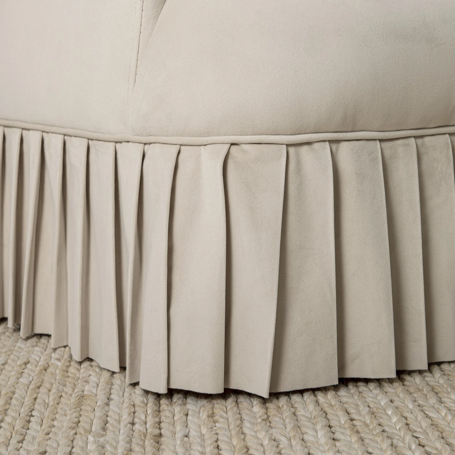 Calliope Skirted Armchair, Beige Velvet 5 Calliope Skirted Armchair, Beige Velvet - Image 5