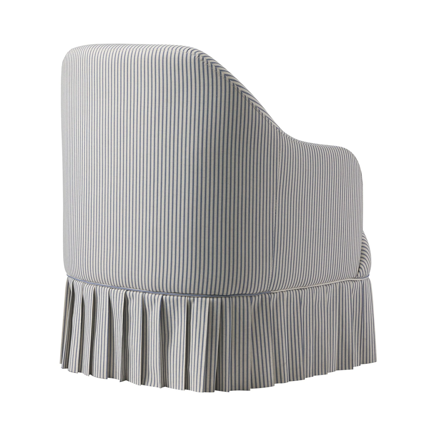 Calliope Skirted Armchair, Blue Striped 9 Calliope Skirted Armchair, Blue Striped - Image 9