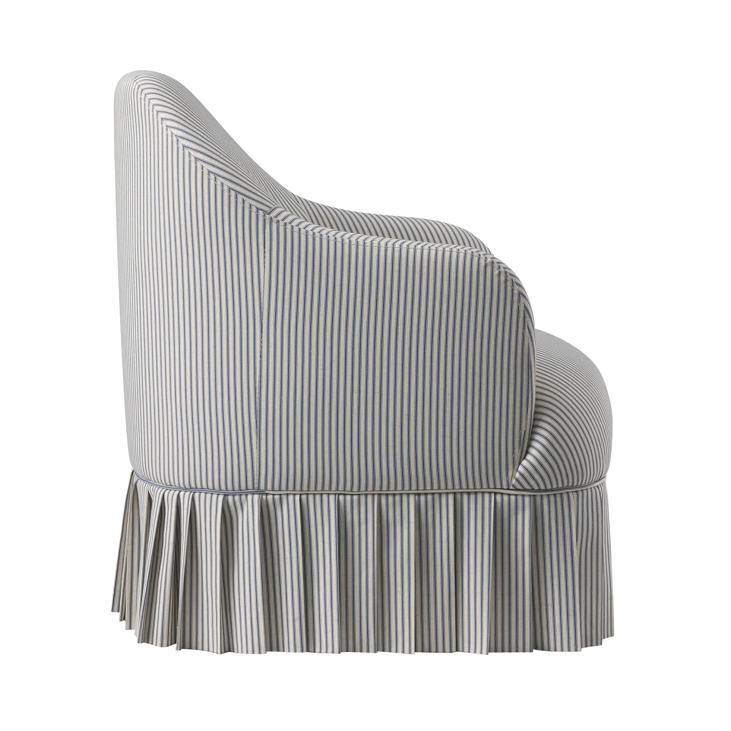 Calliope Skirted Armchair, Blue Striped 10 Calliope Skirted Armchair, Blue Striped - Image 10