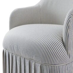 Calliope Skirted Armchair, Blue Striped 24 Calliope Skirted Armchair, Blue Striped -Daals Store SCSF 046 BLUE STRIPE 1ST detail1