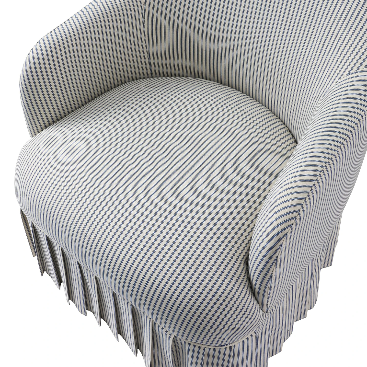 Calliope Skirted Armchair, Blue Striped 13 Calliope Skirted Armchair, Blue Striped - Image 13