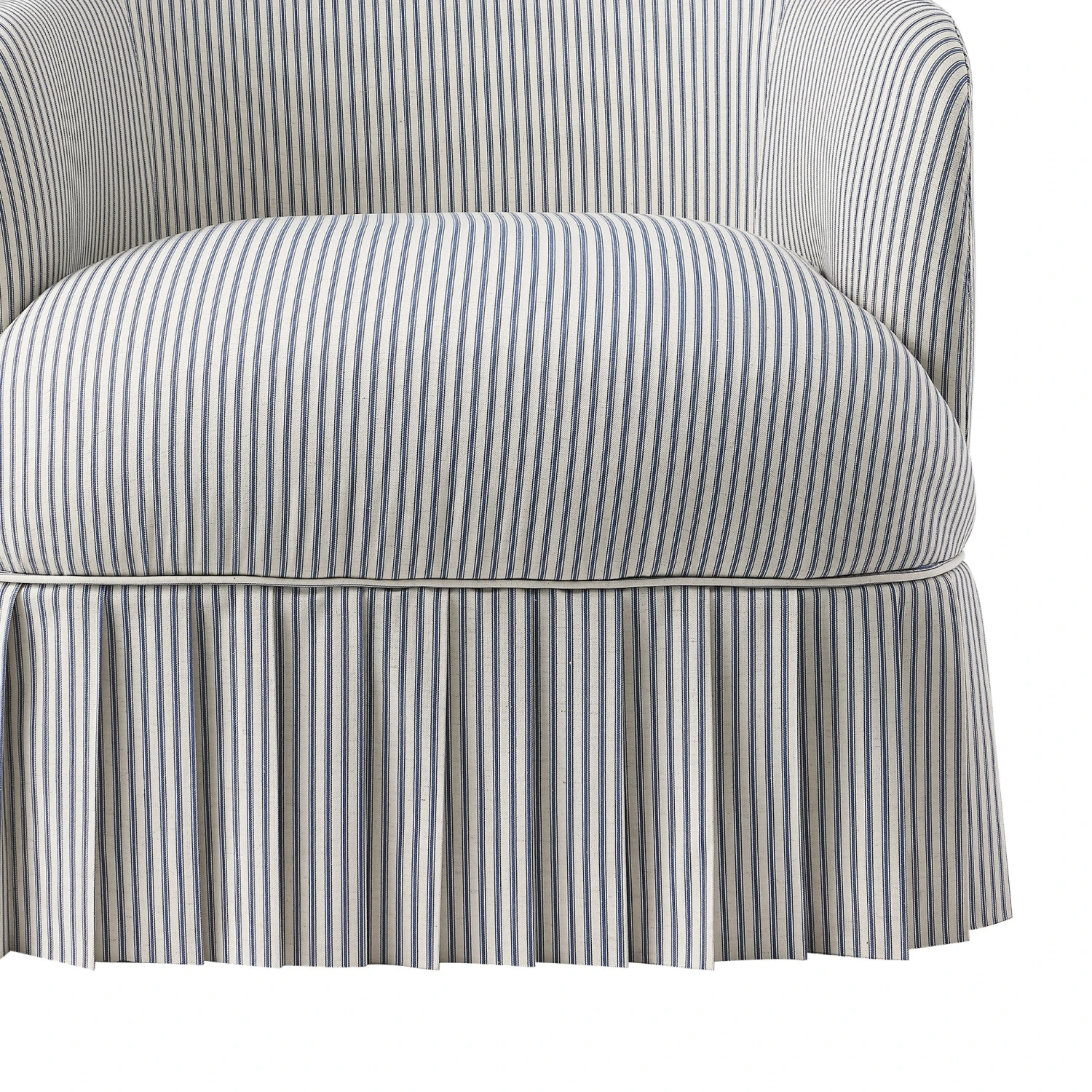 Calliope Skirted Armchair, Blue Striped 14 Calliope Skirted Armchair, Blue Striped - Image 14