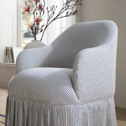 Calliope Skirted Armchair, Blue Striped 18 Calliope Skirted Armchair, Blue Striped -Daals Store SCSF 046 BLUE STRIPE 1ST scene4