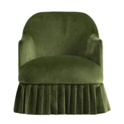 Calliope Skirted Armchair, Fern Green Velvet 20 Calliope Skirted Armchair, Fern Green Velvet -Daals Store SCSF 046 FERN VEL 1ST WB1
