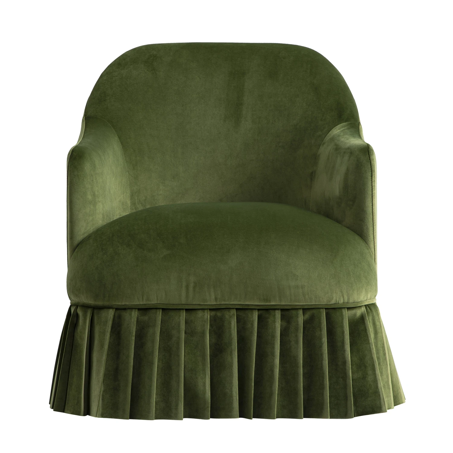 Calliope Skirted Armchair, Fern Green Velvet 6 Calliope Skirted Armchair, Fern Green Velvet - Image 6