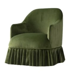 Calliope Skirted Armchair, Fern Green Velvet 21 Calliope Skirted Armchair, Fern Green Velvet -Daals Store SCSF 046 FERN VEL 1ST WB2