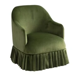 Calliope Skirted Armchair, Fern Green Velvet 23 Calliope Skirted Armchair, Fern Green Velvet -Daals Store SCSF 046 FERN VEL 1ST WB3