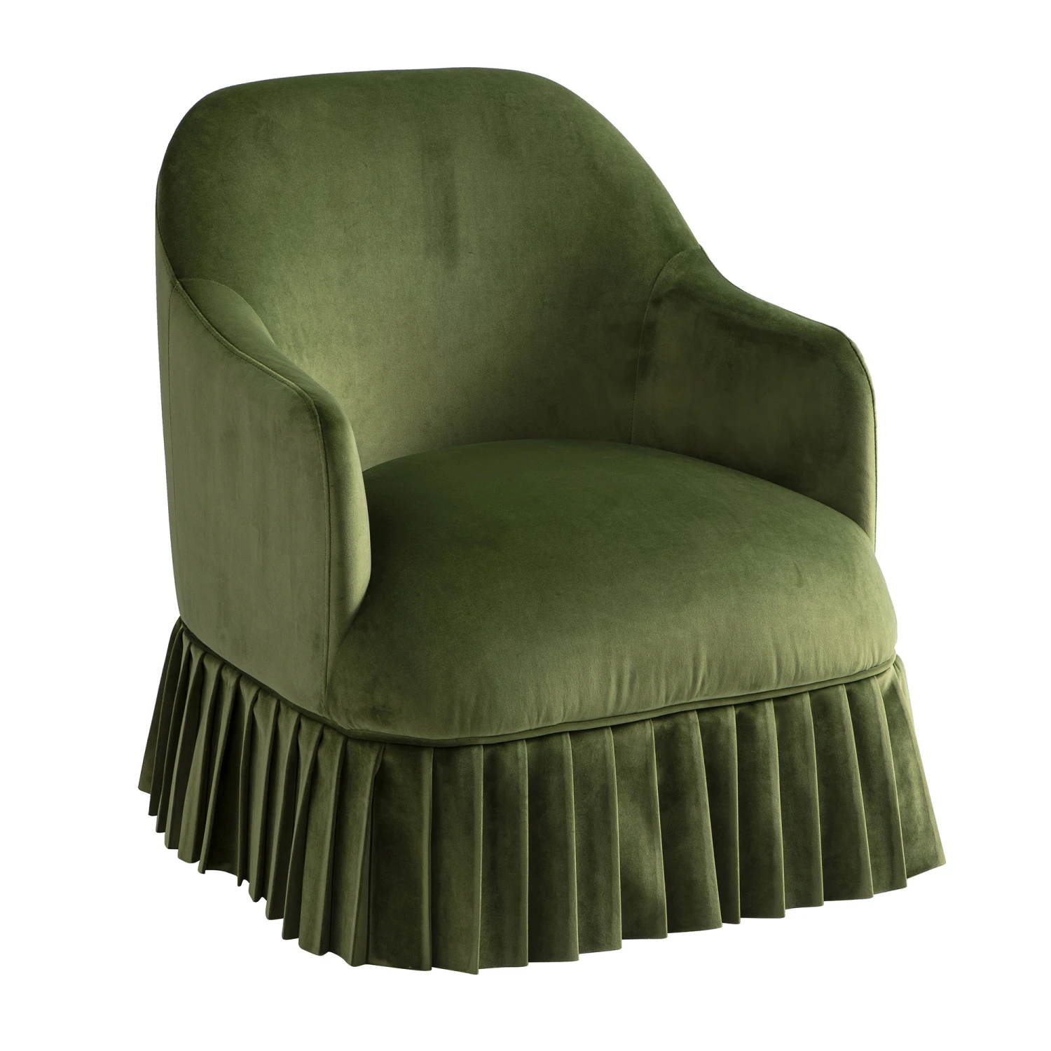 Calliope Skirted Armchair, Fern Green Velvet 9 Calliope Skirted Armchair, Fern Green Velvet - Image 9