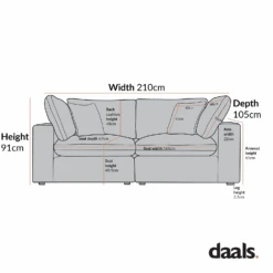 Lutyens Beige Linen Blend Modular Sofa, 2-Piece -Daals Store SCSF 054 2P CHART 2