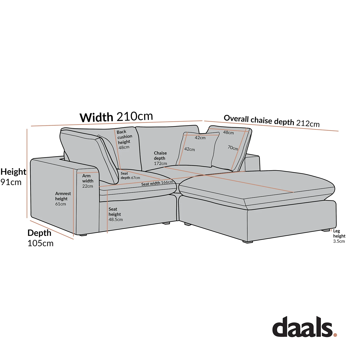 Lutyens Light Grey Linen Blend Modular Sofa, 2-Piece Chaise 8 Lutyens Light Grey Linen Blend Modular Sofa, 2-Piece Chaise - Image 8