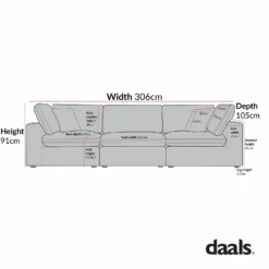 Lutyens Taupe Velvet Modular Sofa, 3-Piece 23 Lutyens Taupe Velvet Modular Sofa, 3-Piece -Daals Store SCSF 054 3P CHART
