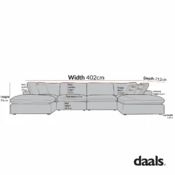 Lutyens Oatmeal Weave Fabric Modular Sofa, 6-Piece U-Shape Set 8 Lutyens Oatmeal Weave Fabric Modular Sofa, 6-Piece U-Shape Set -Daals Store SCSF 054 6PUSHAPE CHART