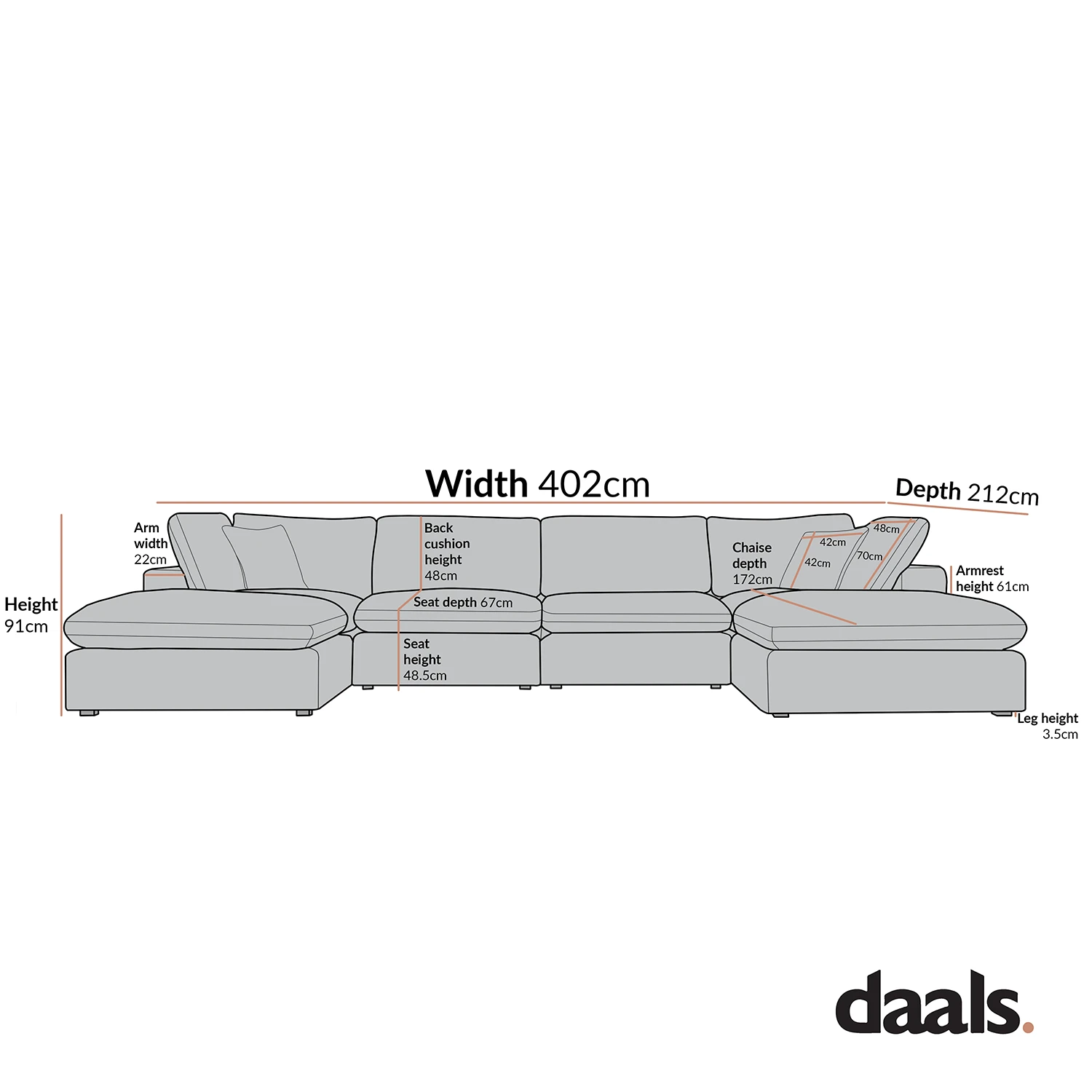 Lutyens Oatmeal Weave Fabric Modular Sofa, 6-Piece U-Shape Set 3 Lutyens Oatmeal Weave Fabric Modular Sofa, 6-Piece U-Shape Set - Image 3