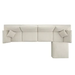 Lutyens Beige Linen Blend Modular Sofa, 4-Piece Chaise -Daals Store SCSF 054 BEIGE LIN 4PCHAISE WB6