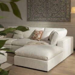 Lutyens Beige Linen Blend Modular Sofa, 3-Piece Chaise 19 Lutyens Beige Linen Blend Modular Sofa, 3-Piece Chaise -Daals Store SCSF 054 BEIGE LIN 4PCHAISE scene4