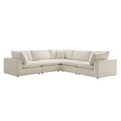 Lutyens Beige Linen Blend Modular Sofa, 5-Piece Corner Set -Daals Store SCSF 054 BEIGE LIN 5PCORNER WB2