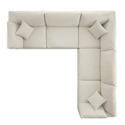 Lutyens Beige Linen Blend Modular Sofa, 5-Piece Corner Set -Daals Store SCSF 054 BEIGE LIN 5PCORNER WB4