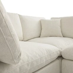 Lutyens Beige Linen Blend Modular Sofa, 5-Piece Corner Set -Daals Store SCSF 054 BEIGE LIN 5PCORNER detail2