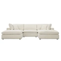 Lutyens Beige Linen Blend Modular Sofa, 5-Piece U-Shape Set 9 Lutyens Beige Linen Blend Modular Sofa, 5-Piece U-Shape Set -Daals Store SCSF 054 BEIGE LIN 5PUSHAPE WB2