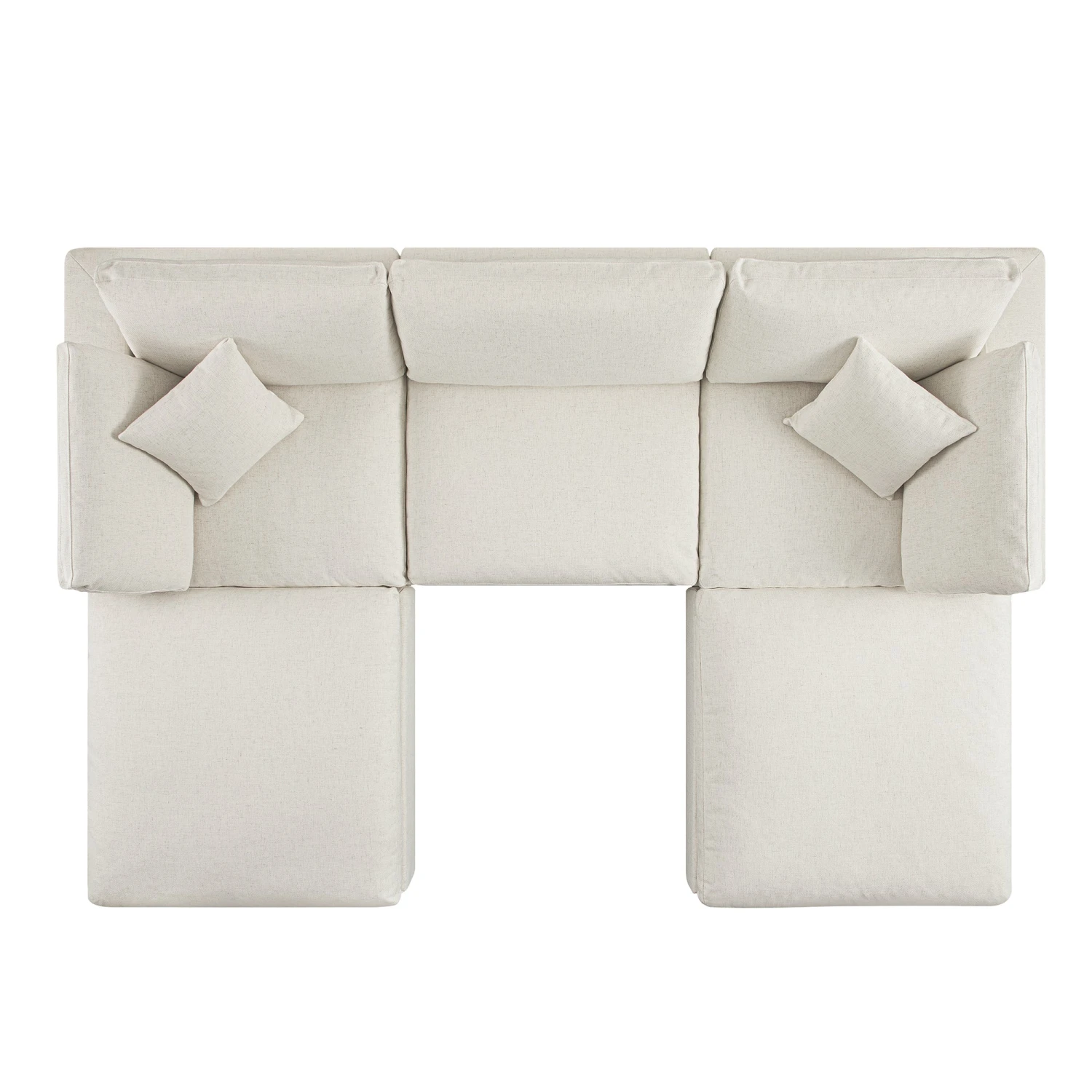 Lutyens Beige Linen Blend Modular Sofa, 5-Piece U-Shape Set 6 Lutyens Beige Linen Blend Modular Sofa, 5-Piece U-Shape Set - Image 6