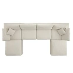 Lutyens Beige Linen Blend Modular Sofa, 6-Piece U-Shape Set -Daals Store SCSF 054 BEIGE LIN 6PUSHAPE WB4