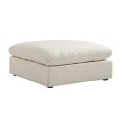 Lutyens Beige Linen Blend Modular Sofa, Stool 7 Lutyens Beige Linen Blend Modular Sofa, Stool -Daals Store SCSF 054 BEIGE LIN C WB2