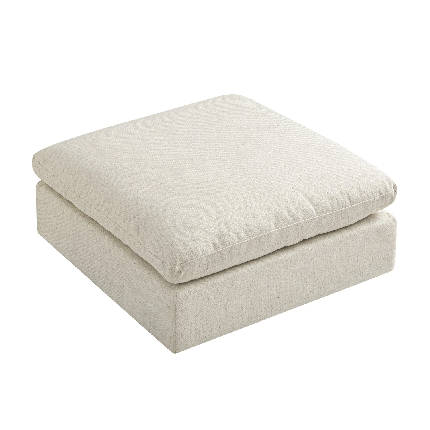 Lutyens Beige Linen Blend Modular Sofa, Stool 4 Lutyens Beige Linen Blend Modular Sofa, Stool - Image 4