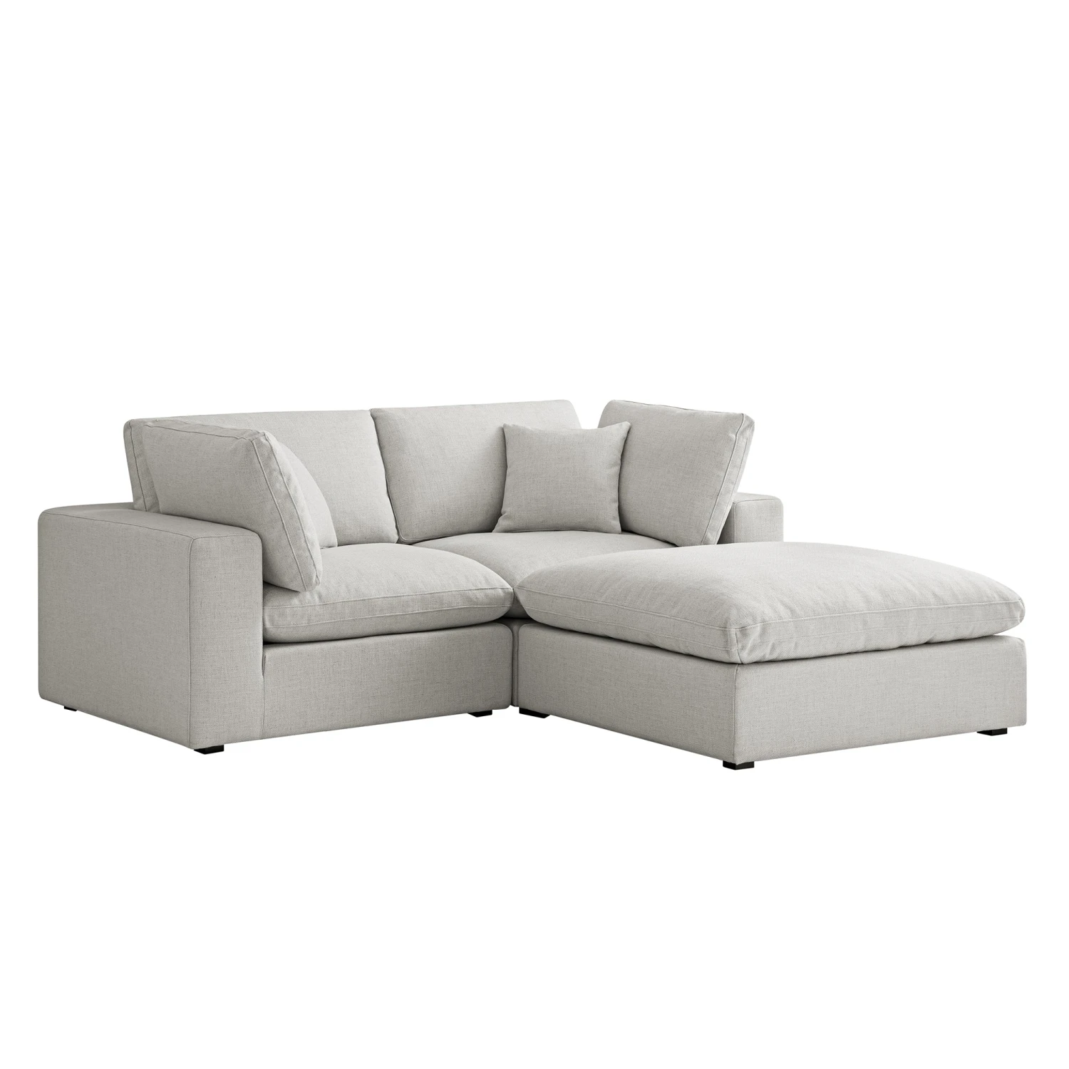 Lutyens Light Grey Linen Blend Modular Sofa, 2-Piece Chaise 7 Lutyens Light Grey Linen Blend Modular Sofa, 2-Piece Chaise - Image 7