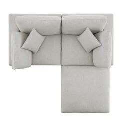 Lutyens Light Grey Linen Blend Modular Sofa, 2-Piece Chaise 24 Lutyens Light Grey Linen Blend Modular Sofa, 2-Piece Chaise -Daals Store SCSF 054 LGREY LIN 2PCHAISE WB4