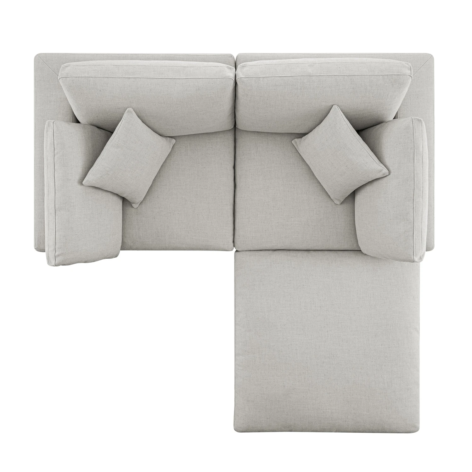 Lutyens Light Grey Linen Blend Modular Sofa, 2-Piece Chaise 10 Lutyens Light Grey Linen Blend Modular Sofa, 2-Piece Chaise - Image 10