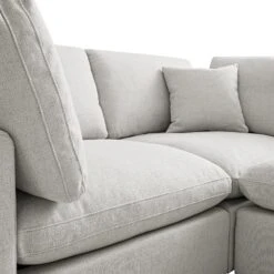 Lutyens Light Grey Linen Blend Modular Sofa, 2-Piece Chaise 28 Lutyens Light Grey Linen Blend Modular Sofa, 2-Piece Chaise -Daals Store SCSF 054 LGREY LIN 2PCHAISE detail2