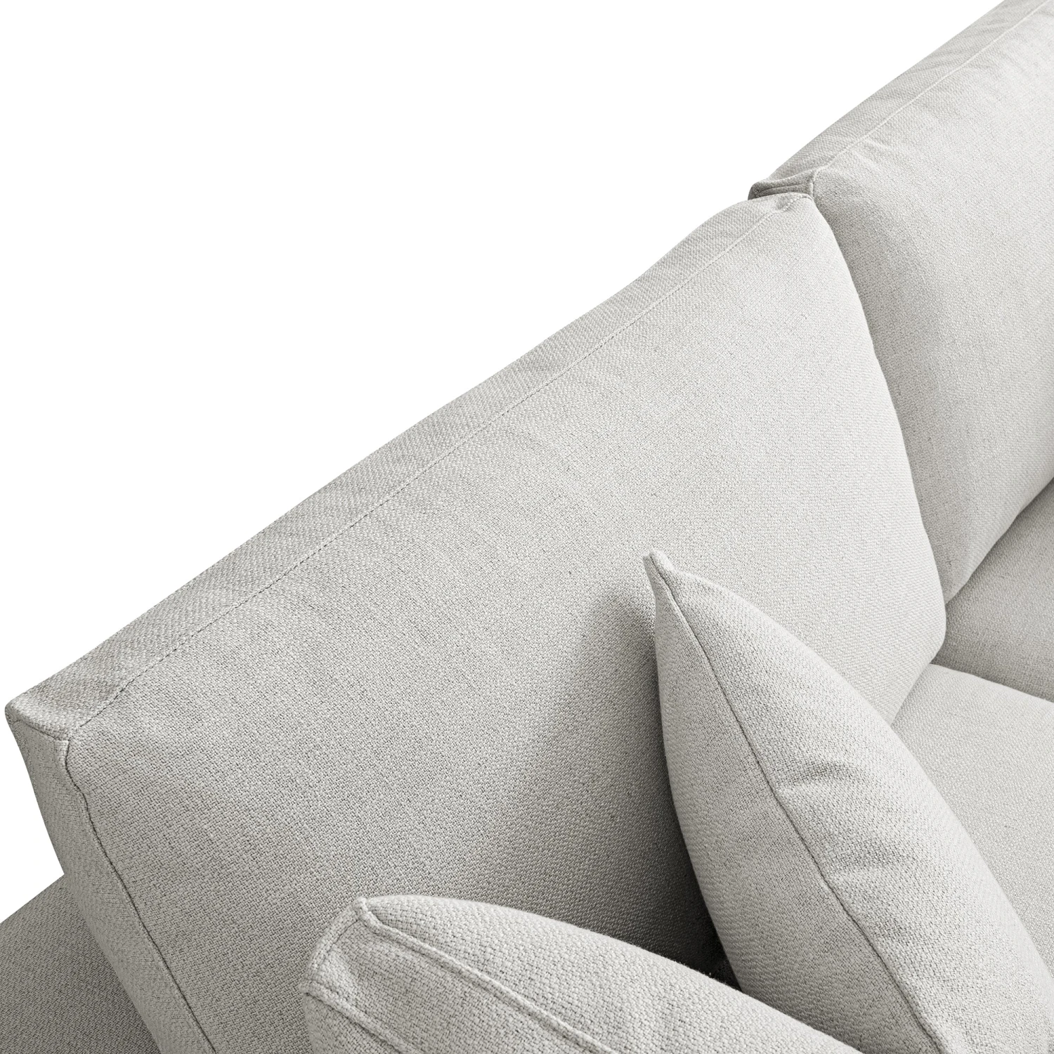 Lutyens Light Grey Linen Blend Modular Sofa, 2-Piece Chaise 15 Lutyens Light Grey Linen Blend Modular Sofa, 2-Piece Chaise - Image 15