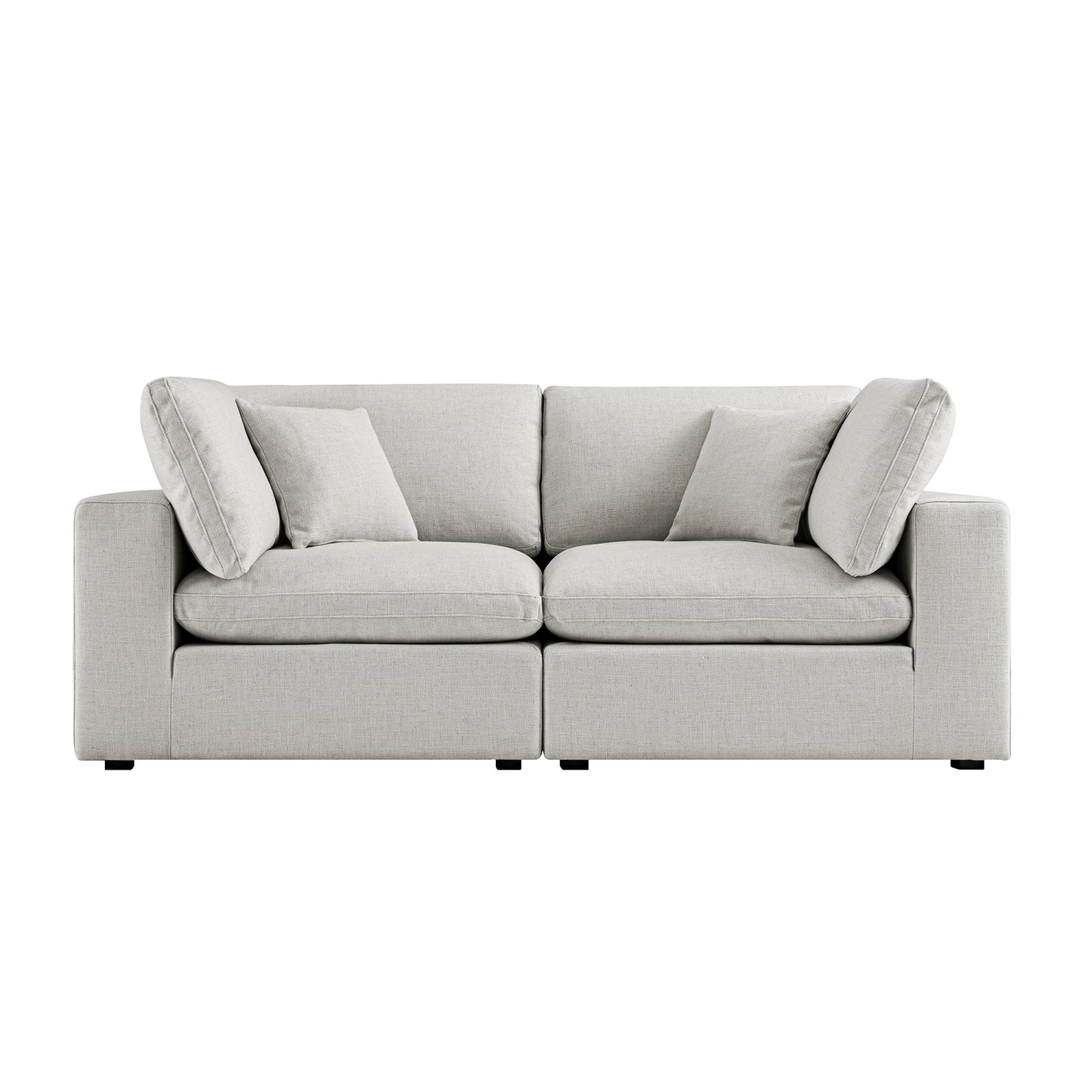 Lutyens Light Grey Linen Blend Modular Sofa, 2-Piece 5 Lutyens Light Grey Linen Blend Modular Sofa, 2-Piece - Image 5