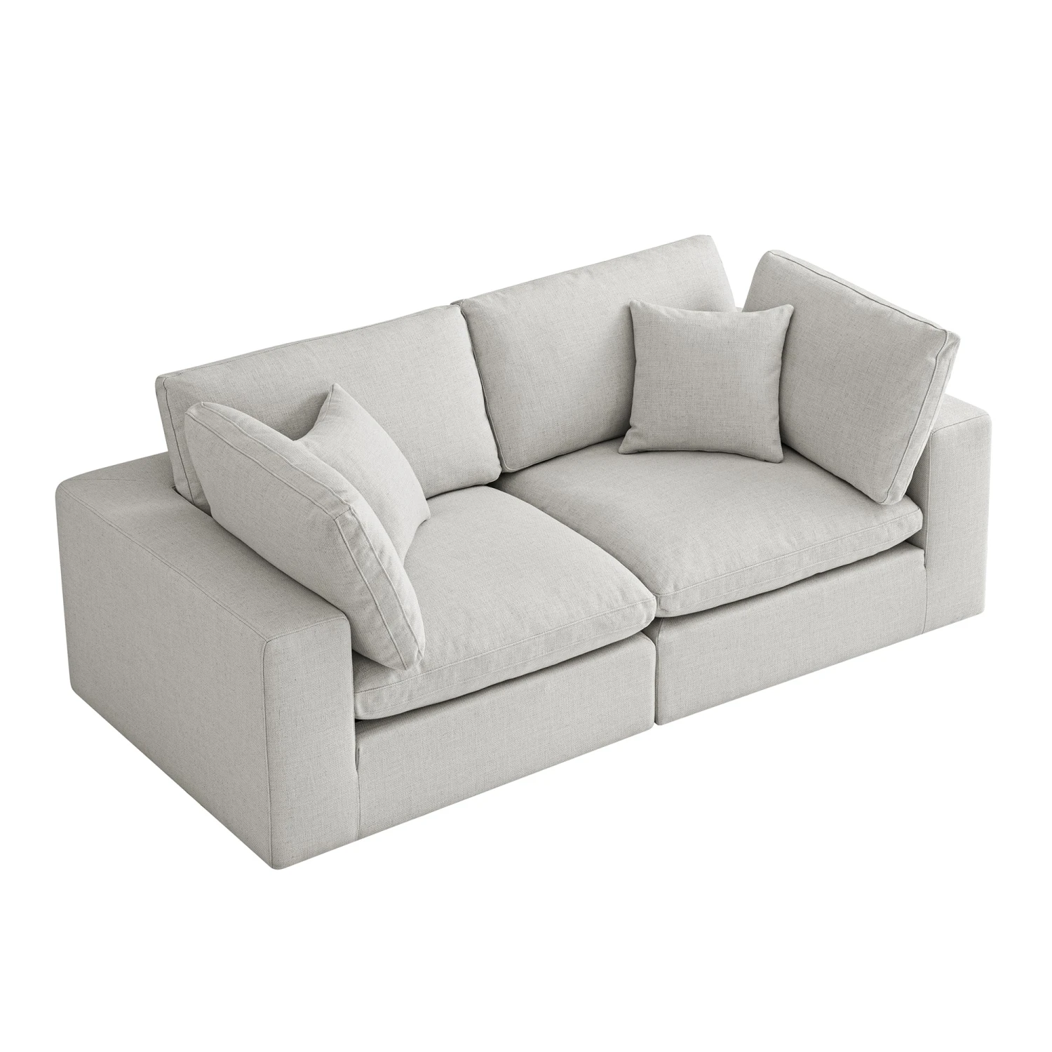 Lutyens Light Grey Linen Blend Modular Sofa, 2-Piece 8 Lutyens Light Grey Linen Blend Modular Sofa, 2-Piece - Image 8