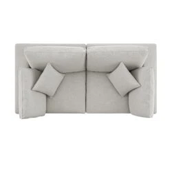 Lutyens Light Grey Linen Blend Modular Sofa, 2-Piece 21 Lutyens Light Grey Linen Blend Modular Sofa, 2-Piece -Daals Store SCSF 054 LGREY LIN 2P WB4