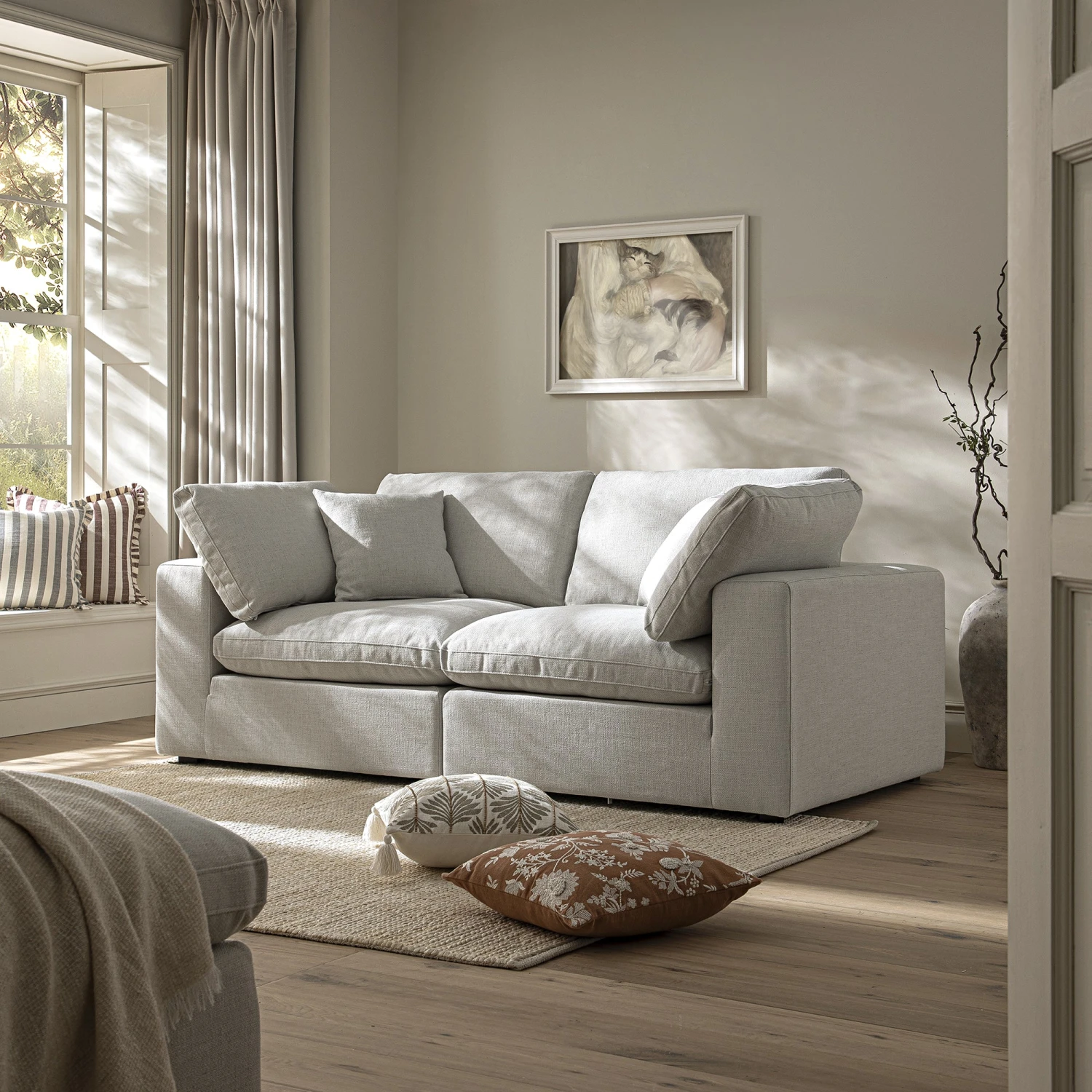 Lutyens Light Grey Linen Blend Modular Sofa, 2-Piece 2 Lutyens Light Grey Linen Blend Modular Sofa, 2-Piece - Image 2