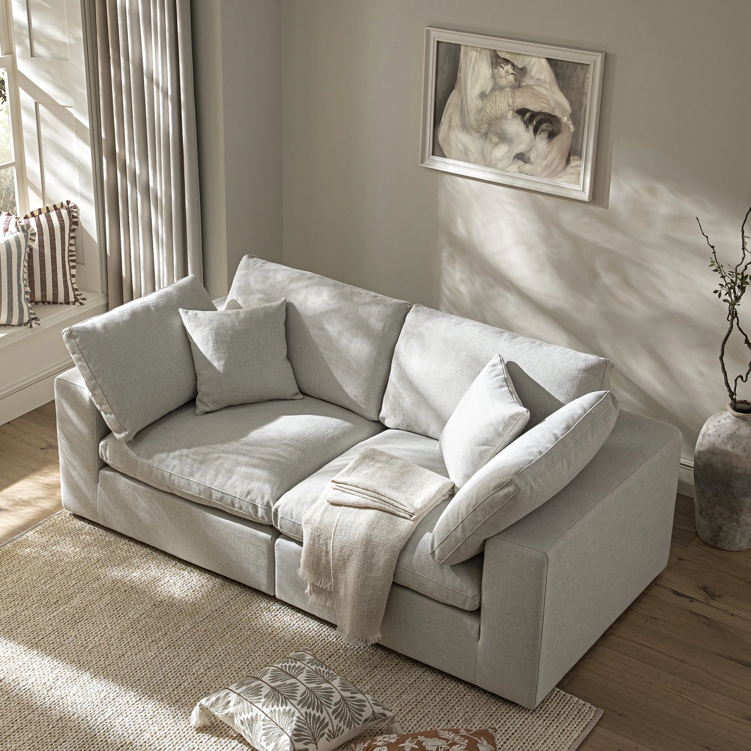 Lutyens Light Grey Linen Blend Modular Sofa, 2-Piece 3 Lutyens Light Grey Linen Blend Modular Sofa, 2-Piece - Image 3