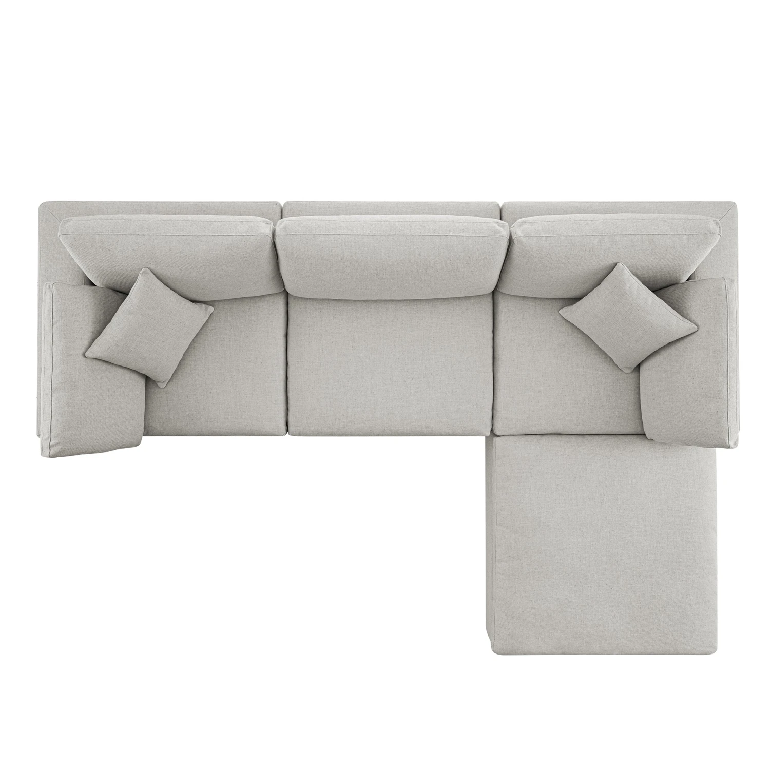 Lutyens Light Grey Linen Blend Modular Sofa, 3-Piece Chaise 7 Lutyens Light Grey Linen Blend Modular Sofa, 3-Piece Chaise - Image 7