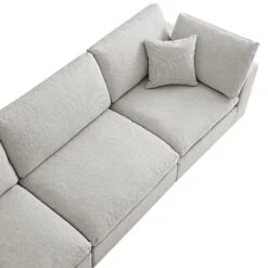Lutyens Light Grey Linen Blend Modular Sofa, 3-Piece -Daals Store SCSF 054 LGREY LIN 3P detail1