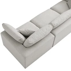 Lutyens Light Grey Linen Blend Modular Sofa, 3-Piece -Daals Store SCSF 054 LGREY LIN 3P detail2