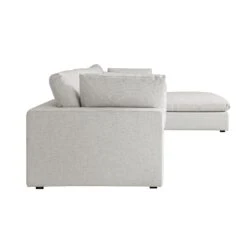 Lutyens Light Grey Linen Blend Modular Sofa, 4-Piece Chaise -Daals Store SCSF 054 LGREY LIN 4PCHAISE WB6