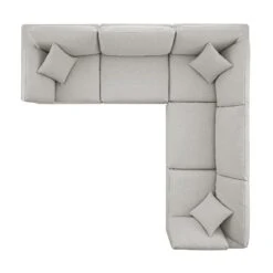 Lutyens Light Grey Linen Blend Modular Sofa, 5-Piece Corner Set 11 Lutyens Light Grey Linen Blend Modular Sofa, 5-Piece Corner Set -Daals Store SCSF 054 LGREY LIN 5PCORNER WB5