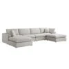 Lutyens Light Grey Linen Blend Modular Sofa, 6-Piece U-Shape Set 40 Lutyens Light Grey Linen Blend Modular Sofa, 6-Piece U-Shape Set -Daals Store SCSF 054 LGREY LIN 6PUSHAPE WB1