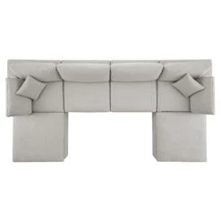 Lutyens Light Grey Linen Blend Modular Sofa, 6-Piece U-Shape Set -Daals Store SCSF 054 LGREY LIN 6PUSHAPE WB5