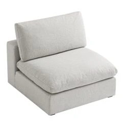 Lutyens Light Grey Linen Blend Modular Sofa, Armless Seat -Daals Store SCSF 054 LGREY LIN B WB3