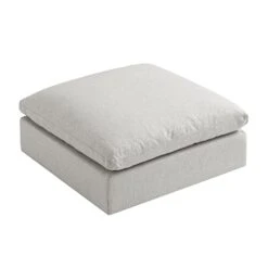 Lutyens Light Grey Linen Blend Modular Sofa, Stool -Daals Store SCSF 054 LGREY LIN C WB3