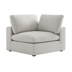 Lutyens Light Grey Linen Blend Modular Sofa, Corner Unit